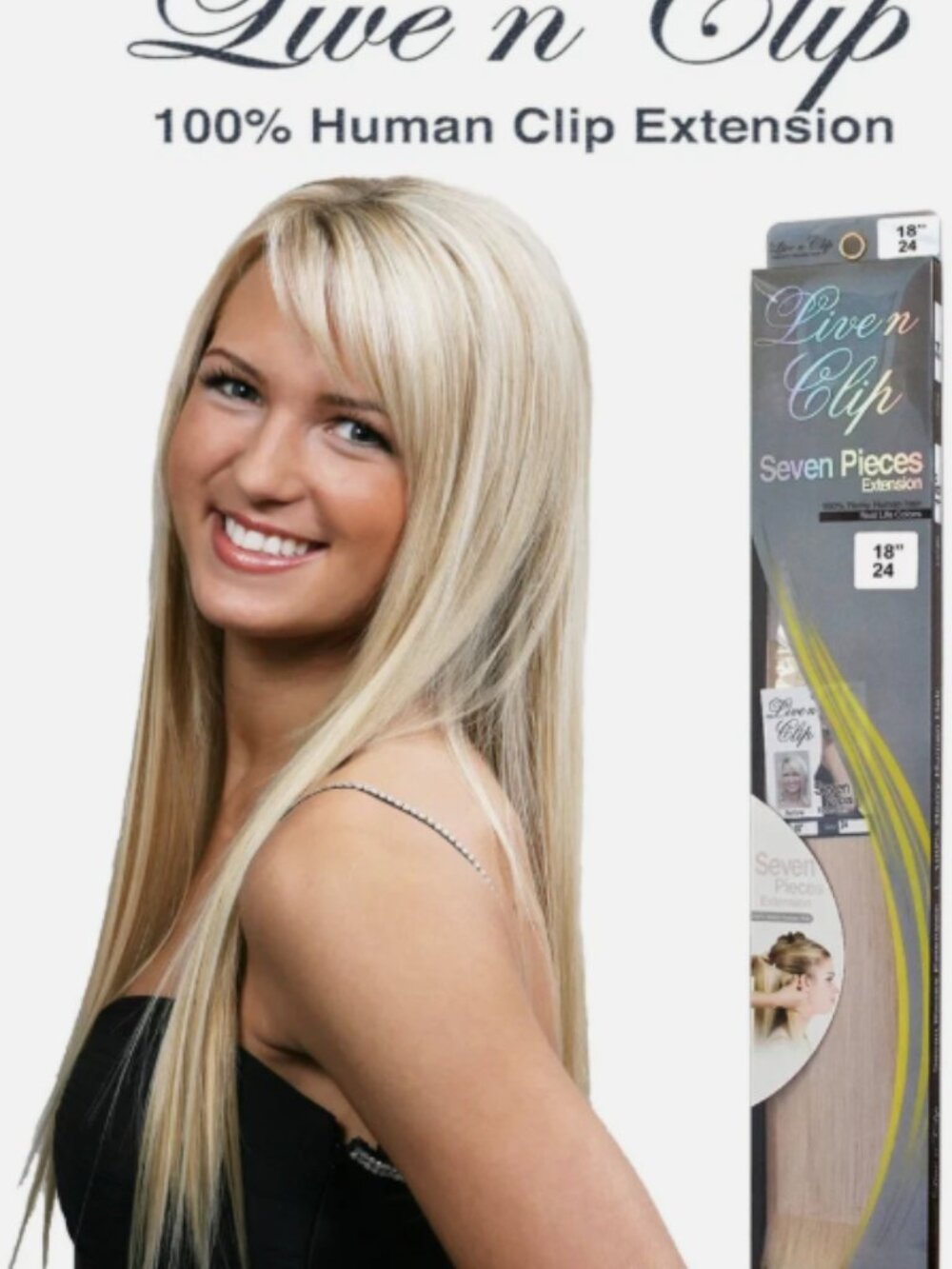 Live n Clip Seven Pieces Extension - Medium Brown, 100% Human Remy Hair, Clip-In